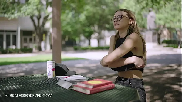 Big Big tits showing on a public bench outdoors fresh Movies
